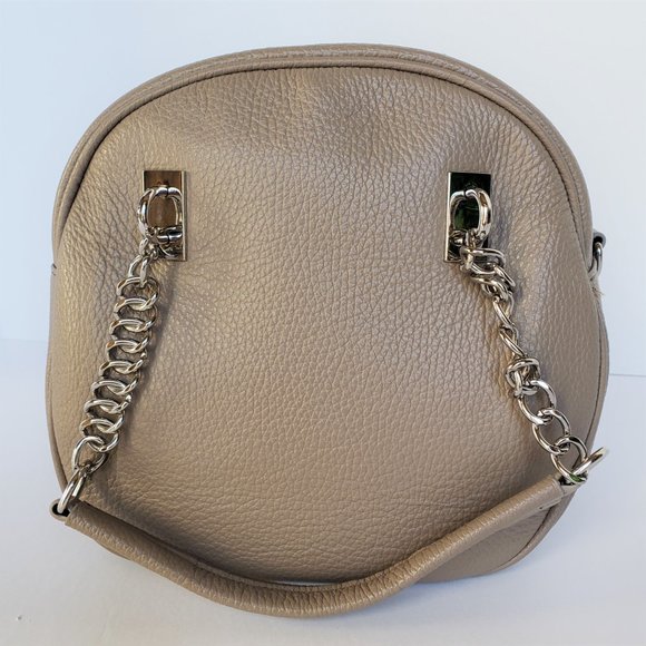 ORE10 Taupe Leather Round Tassel Satchel/Crossbody, Like New - Picture 9 of 15